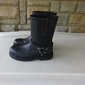 Harley Davidson Wellington Harness steel toe boots, men's size 12M, side zip, LN